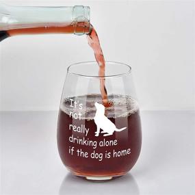 img 3 attached to 🐶 Modwnfy Dog Lover Stemless Wine Glass - The Perfect Gift for Dog Lovers: It's Not Really Drinking Alone If The Dog Is Home Wine Glass