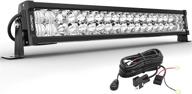 powerful oedro 22inch led light bar - 250w & 17500lm - spot flood combo, off road work lights for pickup, jeep, suv, 4wd, atv, ute, truck, tractor with wiring harness logo