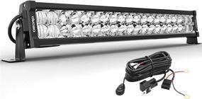 img 4 attached to Powerful oEdRo 22Inch LED Light Bar - 250W & 17500LM - Spot Flood Combo, Off Road work lights for Pickup, Jeep, SUV, 4WD, ATV, UTE, Truck, Tractor with Wiring Harness