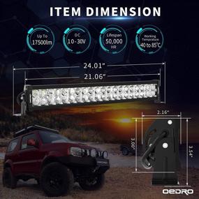 img 3 attached to Powerful oEdRo 22Inch LED Light Bar - 250W & 17500LM - Spot Flood Combo, Off Road work lights for Pickup, Jeep, SUV, 4WD, ATV, UTE, Truck, Tractor with Wiring Harness