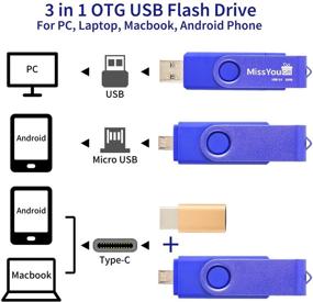 img 1 attached to Флеш-накопитель Type C USB на 32 Гб для Android-телефонов с интерфейсом Micro & USB C - флеш-накопитель MissyouGift USB 3.0 для компьютера, планшетов, Macbook, мобильных телефонов.