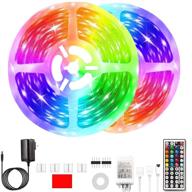 🌈 tfzba 65.6ft rgb led strip lights - ultra long 5050 led light strips kit with 44 key ir remote for bedroom, living room, kitchen, party - home led lights логотип