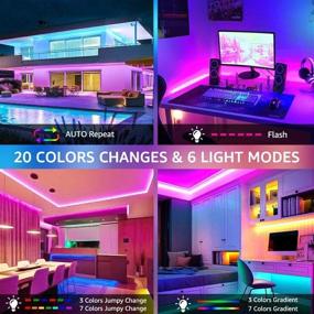 img 3 attached to 🌈 Tfzba 65.6ft RGB LED Strip Lights - Ultra Long 5050 LED Light Strips Kit with 44 Key IR Remote for Bedroom, Living Room, Kitchen, Party - Home LED Lights