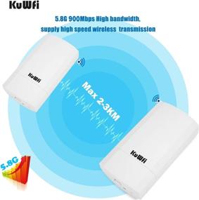 img 2 attached to 🌐 KuWFi 2-Pack WiFi Bridge, Long Range Wireless 5.8G 900Mbps Point to Point Access Point Indoor/Outdoor AP CPE Kit | Supports 2-3KM for PTP/PTMP