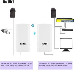 img 1 attached to 🌐 KuWFi 2-пакет WiFi мост, долгий диапазон беспроводной 5,8Г 900Мбит/сек Точка-Точка Точка доступа для помещений/улицы AP CPE Комплект | Поддерживает 2-3 км для PTP/PTMP