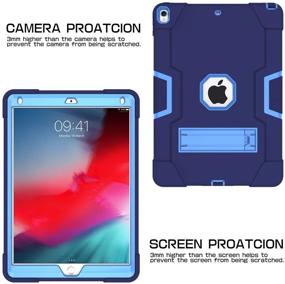 img 3 attached to 📱 Чехол CASEHAVEN для iPad Air 3 2019 / Чехол для iPad Pro 10.5 дюйма - Cерия с подставкой, Ударопрочный гибридный трехслойный защитник с веснушками, Детский защитный чехол (синий)