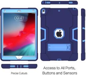 img 2 attached to 📱 Чехол CASEHAVEN для iPad Air 3 2019 / Чехол для iPad Pro 10.5 дюйма - Cерия с подставкой, Ударопрочный гибридный трехслойный защитник с веснушками, Детский защитный чехол (синий)