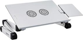 img 4 attached to Enhance Your Laptop Experience with the Versatile Amazon Basics Portable Adjustable Aluminum Laptop Stand with CPU Fans, Silver