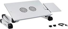 img 3 attached to Enhance Your Laptop Experience with the Versatile Amazon Basics Portable Adjustable Aluminum Laptop Stand with CPU Fans, Silver