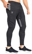 🏃 zenwill men's tapered workout running pants - jogger training sweatpants with slim fit and convenient zippered pockets logo