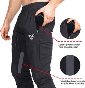 img 3 attached to 🏃 ZENWILL Men's Tapered Workout Running Pants - Jogger Training Sweatpants with Slim Fit and Convenient Zippered Pockets