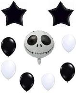 🎈 nbc nightmare before christmas jack skellington skeleton balloon decoration set - birthday halloween party kit - nbc balloon bundle by jolly jon logo