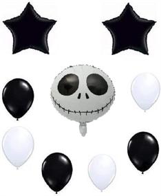 img 4 attached to 🎈 NBC Nightmare Before Christmas Jack Skellington Skeleton Balloon Decoration Set - Birthday Halloween Party Kit - NBC Balloon Bundle by Jolly Jon