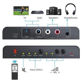 img 3 attached to 🎧 Преобразователь DAC PROZOR 192KHz - вход Toslink Coaxial SPDIF Optical RCA 3.5 мм с регулируемым громкостью пультом дистанционного управления - Преобразователь цифрового аудио в аналоговый аудио включает оптический кабель.