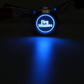img 1 attached to 🔵 ESUPPORT 12V Momentary Car Vehicle Blue LED Light Headlight Push Button Metal Toggle Switch Socket Plug 19mm Fire Missiles - Ultimate Control for Car Lighting