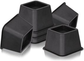 img 1 attached to 🛏️ DuraCasa Bed Risers: Maximize Under Bed Storage Capacity with Reinforced Heavy-Duty Design - Holds Over 2000 LBS! Ideal for Furniture, Desks, Sofas, and Chairs (6, Black 3 Inch Set of 6)