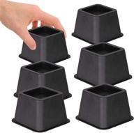 🛏️ duracasa bed risers: maximize under bed storage capacity with reinforced heavy-duty design - holds over 2000 lbs! ideal for furniture, desks, sofas, and chairs (6, black 3 inch set of 6) logo