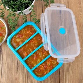 img 1 attached to 🍲 Webake Silicone Freezer Tray with Lid - 1 Cup Portion, BPA Free, Food Storage Container and Ice Cube Tray for Soup Sauce Meal Prep