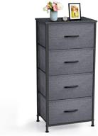 🗄️ yesker storage tower units: stylish nightstand dresser organizer with 4 drawers and easy pull handle for bedroom and entryway логотип