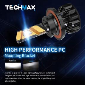 img 1 attached to 💡 LED лампы TECHMAX H13, 12000LM 72W 6500K ксеноново-белый сверхяркий набор для замены 2 галогеновых лампочек 9008 с улучшенной системой охлаждения на вентиляторах.