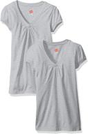 👚 hanes shirred v neck little girls' tops, tees & blouses logo