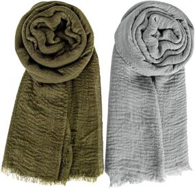 img 1 attached to Burgundy Lightweight Chalier Scarfs: The Perfect Women's Accessory for All Seasons in Scarves & Wraps