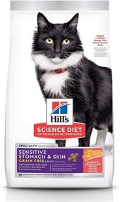 img 4 attached to 🐱 Сухой корм Hill's Science Diet беззерновый для взрослых кошек со чувствительным желудком и кожей - рецепт с лососем и желтой гороховой пастой, мешок 13 фунтов.