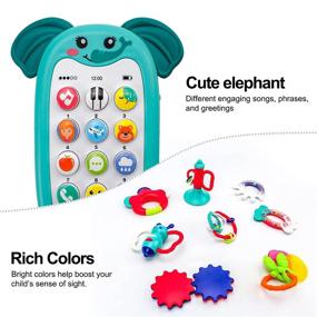 img 3 attached to 📱 WISHTIME Baby Rattles Teethers with Phone Toy Set, 10PCS Infant Grab Spin Rattle Shaker with Storage Box, Baby Toys 6-12 Months, Teething Toys for Toddlers Boys Girls