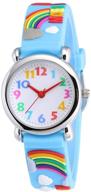 jewtme cute toddler children kids watches ages 3-8 - analog time teacher 3d silicone band cartoon watch for little girls boys logo