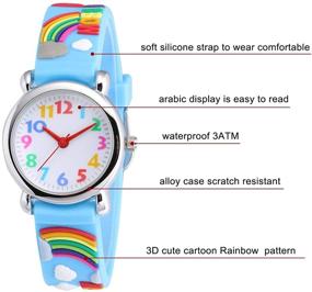 img 1 attached to Jewtme Cute Toddler Children Kids Watches Ages 3-8 - Analog Time Teacher 3D Silicone Band Cartoon Watch for Little Girls Boys
