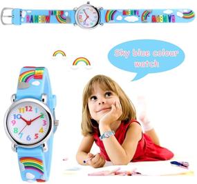 img 2 attached to Jewtme Cute Toddler Children Kids Watches Ages 3-8 - Analog Time Teacher 3D Silicone Band Cartoon Watch for Little Girls Boys