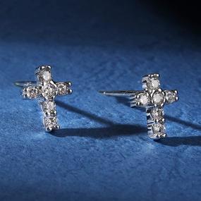 img 3 attached to Zirconia Religious Earrings Sterling Silver