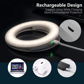 img 1 attached to 📸 Улучшите свою игру в селфи с помощью световых колец Selfie Light Ring Lights - перезаряжаемых LED-круглых мини-светильников с 3 режимами света для макияжа, фотографии и видео в прямом эфире.