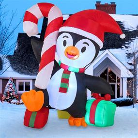 img 4 attached to 🎄 Bringing Christmas Cheer with Joiedomi's 6 FT Tall Inflatable Funny Penguin: Perfect for Indoor and Outdoor Party Celebrations!