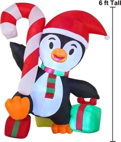 img 2 attached to 🎄 Bringing Christmas Cheer with Joiedomi's 6 FT Tall Inflatable Funny Penguin: Perfect for Indoor and Outdoor Party Celebrations!