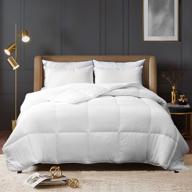 🛏️ topgreen king size bed comforter: all season fluffy duvet insert, ultra-soft quilted bio-based microfiber, solid white logo