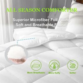 img 2 attached to 🛏️ TOPGREEN King Size Bed Comforter: All Season Fluffy Duvet Insert, Ultra-Soft Quilted Bio-Based Microfiber, Solid White