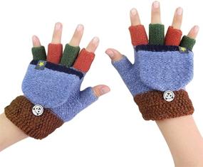 img 4 attached to Convertible Glove Перчатки без пальцев Варежки