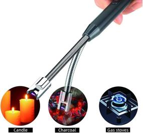 img 2 attached to 🕯️ Vidisan Candle Wick Trimmer Wick Clipper Wick Cutter Scissor Candle Lighter, USB Rechargeable Arc Lighter Display - Black