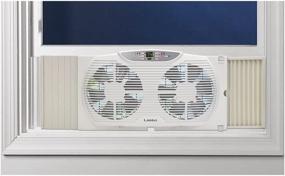 img 2 attached to 🌬️ Lasko 9 Inch Electric Twin Window Fan with Remote Control - White, Reversible