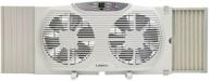 🌬️ lasko 9 inch electric twin window fan with remote control - white, reversible logo