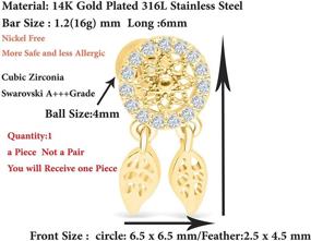 img 3 attached to Dreamy 16g Cz Ear Studs with Dream Catcher Design - Perfect Piercings for Women, Girls, and Teens