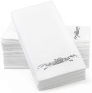 silver stamped airlaid dinner napkins logo