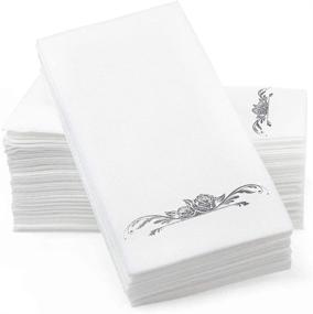 img 4 attached to Silver Stamped Airlaid Dinner Napkins