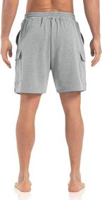 img 2 attached to 🩳 Agnes Urban Men's 6" Cargo Shorts: Comfy Lounge Elastic Waist Workout Shorts with Pockets