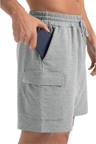 img 1 attached to 🩳 Agnes Urban Men's 6" Cargo Shorts: Comfy Lounge Elastic Waist Workout Shorts with Pockets