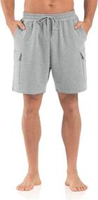 img 4 attached to 🩳 Agnes Urban Men's 6" Cargo Shorts: Comfy Lounge Elastic Waist Workout Shorts with Pockets