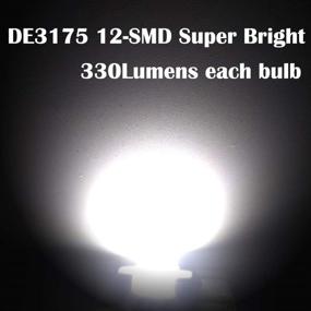 img 2 attached to Shuyee DE3175 LED Car Bulb 31mm 1.25in DE3021 DE3022 12V - Super Bright 12-SMD 4014 Chipsets, 6500K White (Pack of 4)