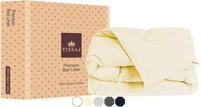 img 4 attached to Organic Cotton Twin Duvet Covers - GOTS Certified - Soft Sateen - 300 TC Thread Count - Ideal for Down/Alternative Comforter or Weighted Blanket - Long Staple