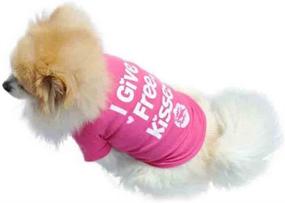 img 1 attached to 👚 Stylish Buyitnow Pink Dog T Shirts for Pet Girls - Fashionable Summer Clothes with I Give Free Kisses Print